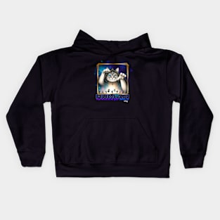 Mistic Cat: Human Is Just A Slave - Cute Kitty - A Funny Mistic Retro Vintage Style Kids Hoodie